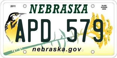 NE license plate APD579