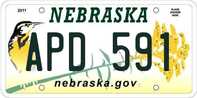 NE license plate APD591