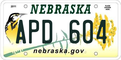 NE license plate APD604