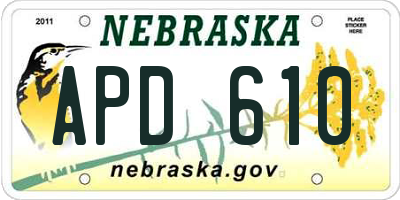 NE license plate APD610