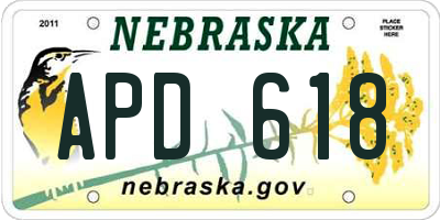 NE license plate APD618