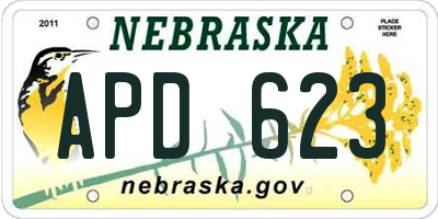 NE license plate APD623