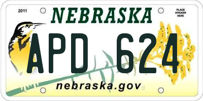 NE license plate APD624