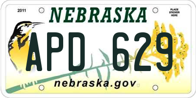 NE license plate APD629