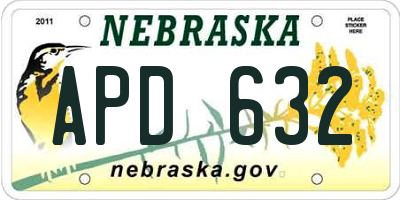 NE license plate APD632