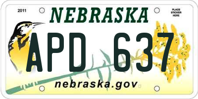 NE license plate APD637