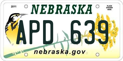 NE license plate APD639