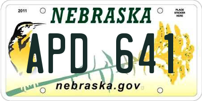 NE license plate APD641