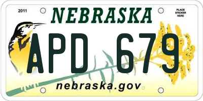 NE license plate APD679