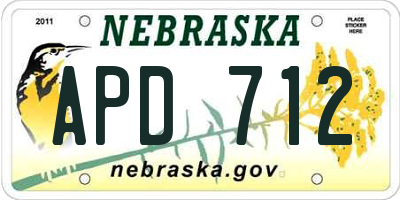 NE license plate APD712