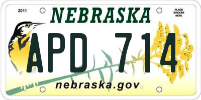 NE license plate APD714