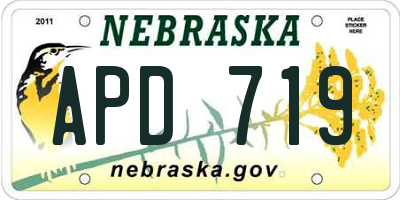 NE license plate APD719