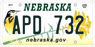 NE license plate APD732