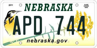 NE license plate APD744