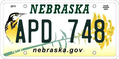 NE license plate APD748