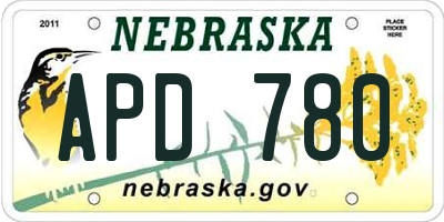 NE license plate APD780