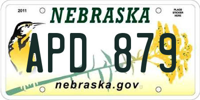 NE license plate APD879
