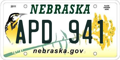NE license plate APD941