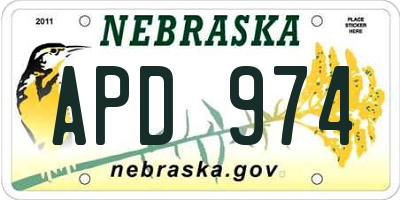 NE license plate APD974
