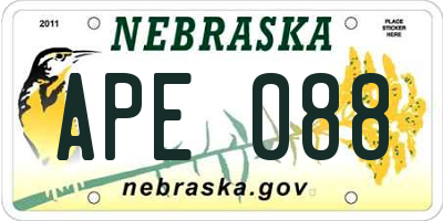 NE license plate APE088
