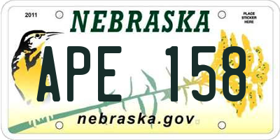 NE license plate APE158