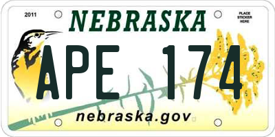 NE license plate APE174