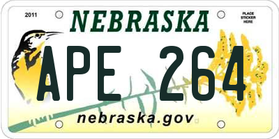 NE license plate APE264