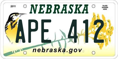 NE license plate APE412
