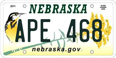 NE license plate APE468