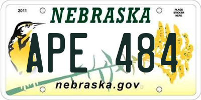 NE license plate APE484