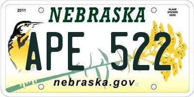 NE license plate APE522