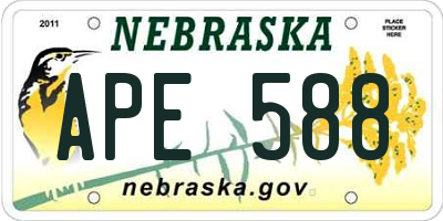 NE license plate APE588