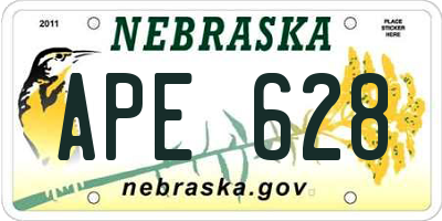NE license plate APE628