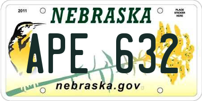 NE license plate APE632