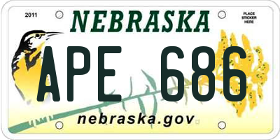 NE license plate APE686