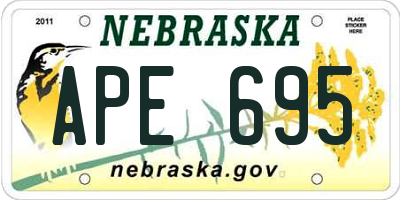 NE license plate APE695