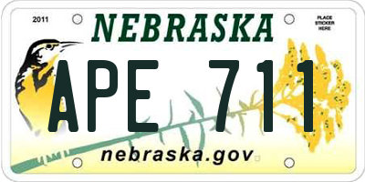 NE license plate APE711