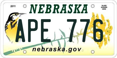 NE license plate APE776