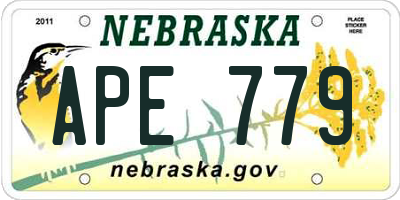 NE license plate APE779