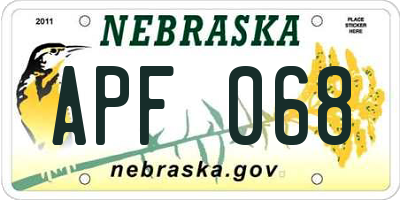 NE license plate APF068
