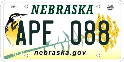 NE license plate APF088