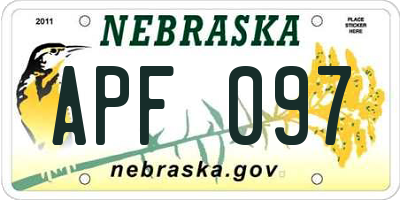 NE license plate APF097