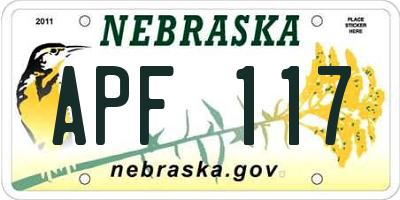 NE license plate APF117
