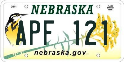 NE license plate APF121