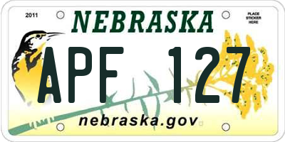 NE license plate APF127