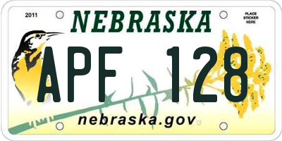 NE license plate APF128