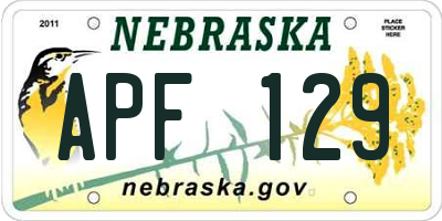 NE license plate APF129