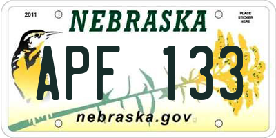 NE license plate APF133