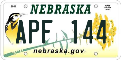 NE license plate APF144