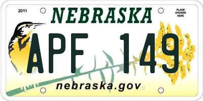 NE license plate APF149